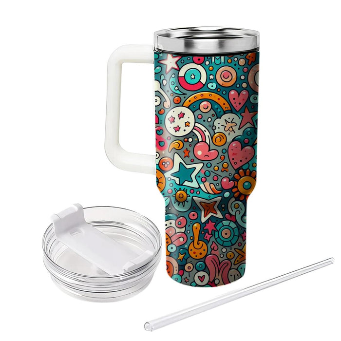 Funky Doodle Paradise  Tumbler Cups