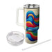 Bright Rainbow Waves  Insulated Tumblers