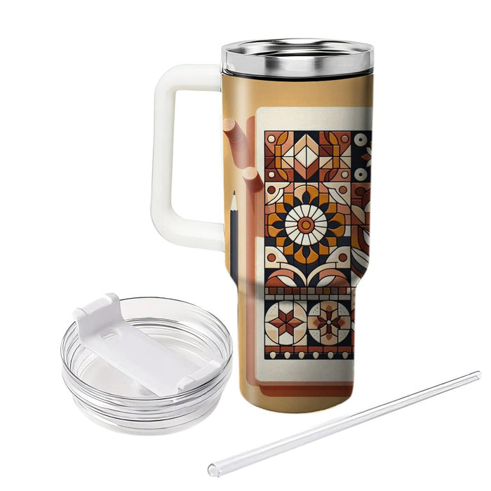 Vintage Mosaic Design  Tumbler Cups