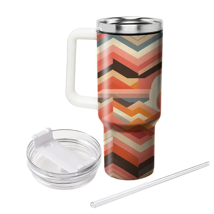 Sunset Chevron Harmony  Personalized Tumblers