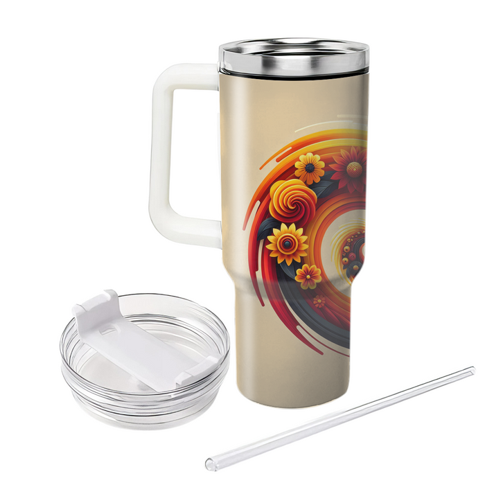 Sunset Petal Fusion Personalized Tumblers