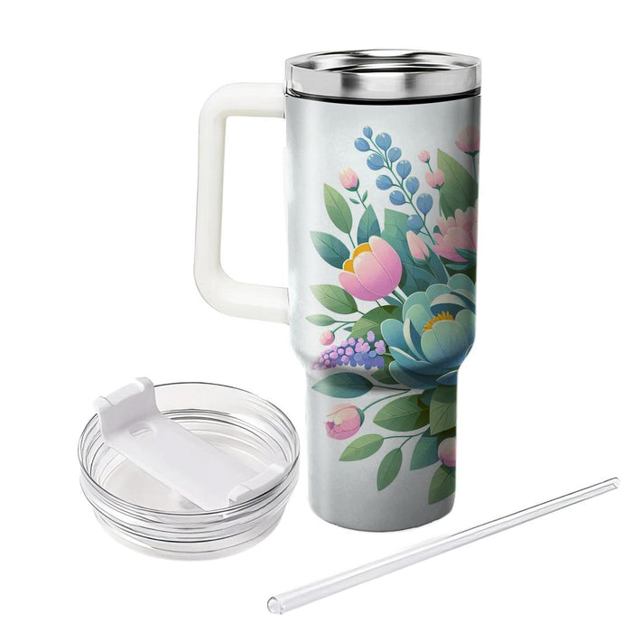 Springtime Pastel Bouquet  Unique Tumblers