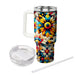 Vibrant Geometric Sunflower  Decorative Tumblers