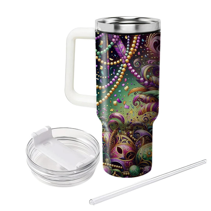 Carnival Chaos - A Playful Mardi Gras  Custom Tumblers