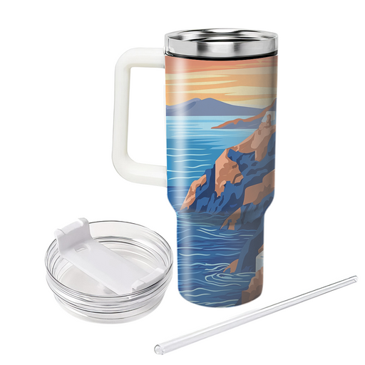 Santorini Cliffs Tumblers With Lids