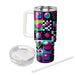 Vibrant Retro Checkered  Decorative Tumblers