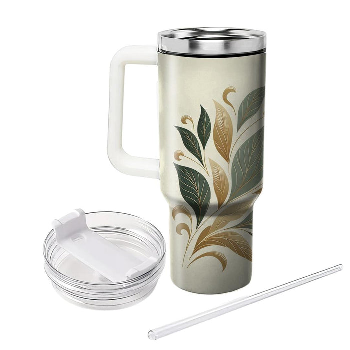 Artful Leaf Motif  Custom Tumblers