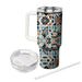 Vintage Mediterranean Mosaic  Tumbler Cups