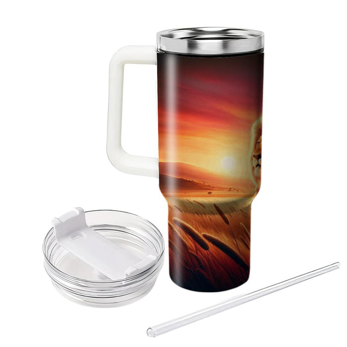 Wild Savanna Lion Majesty  Travel Tumblers