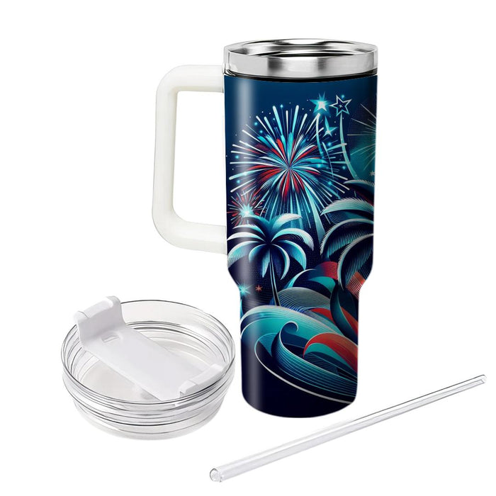 Tropical Serenity - Independence Day  Insulated Tumblers