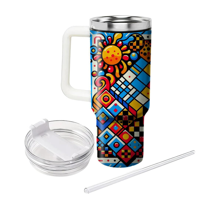 Bold Retro Checkered  Custom Tumblers