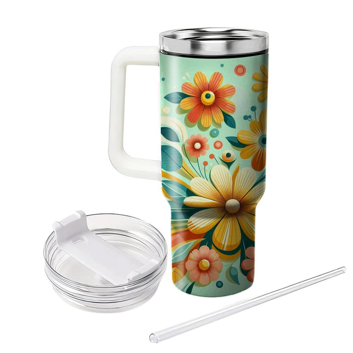 Sunny Retro Blooms  Tumbler Cups