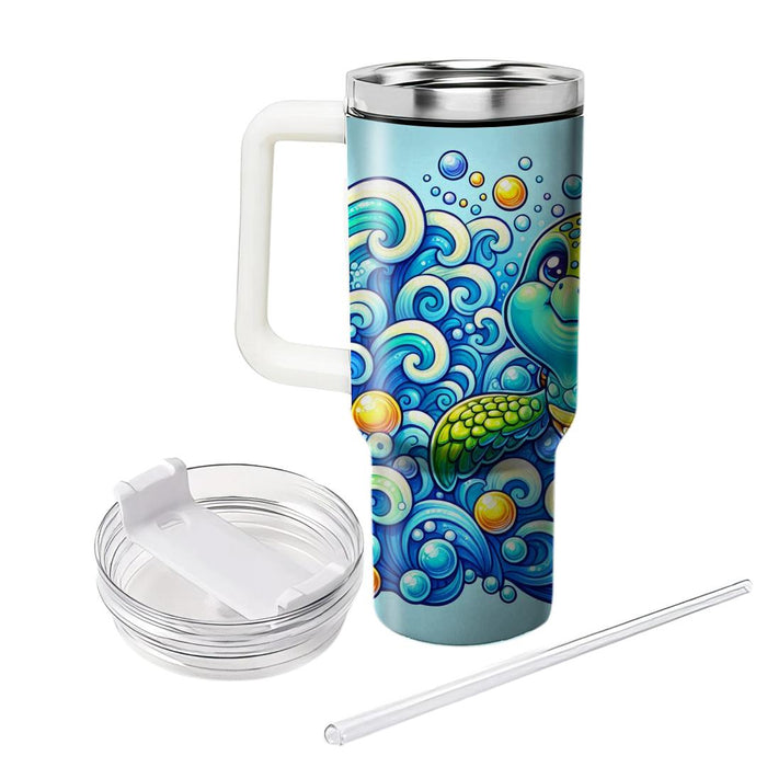 Whimsical Turtle Beach  Custom Tumblers