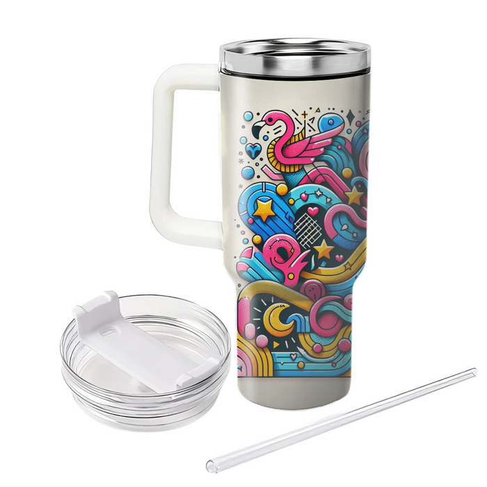 Funky Doodle Art  Tumbler Cups