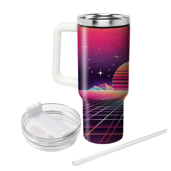 Retro Grid Sunrise  Unique Tumblers