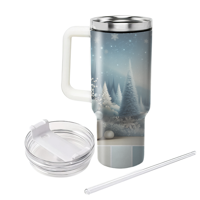 Winter Frosted Pines  Personalized Tumblers