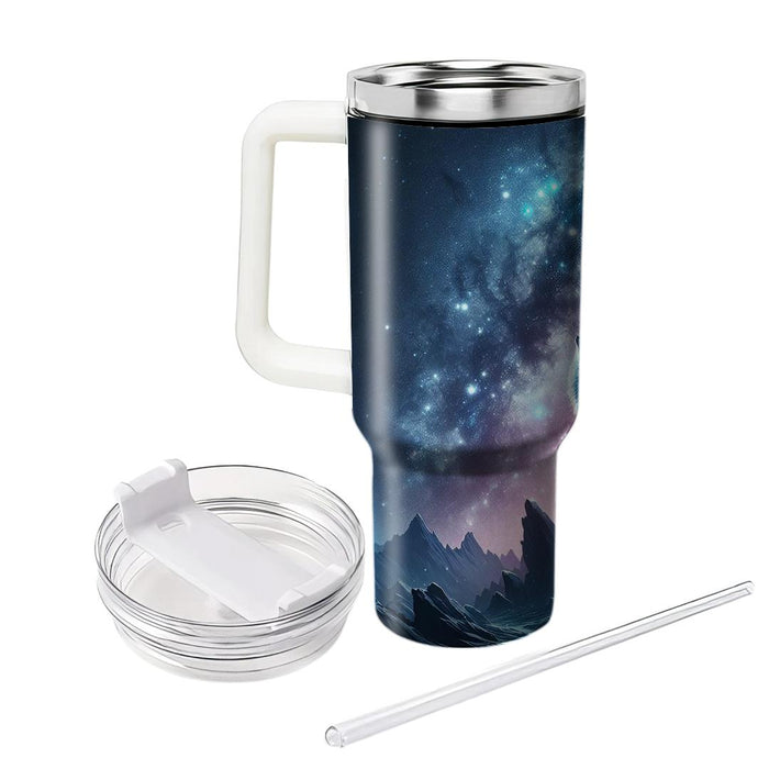 Galactic Wolf Howl  Tumblers With Lids