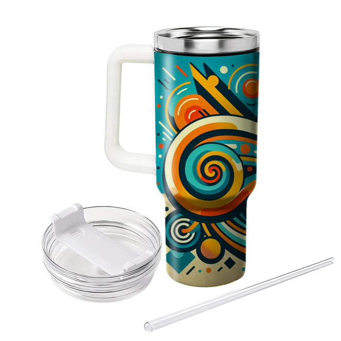 Retro Geometric Spirals  Tumbler Cups