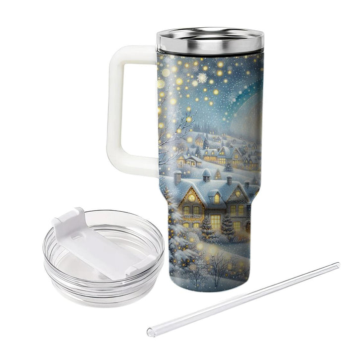 Winter Snowy Night Delight  Travel Tumblers