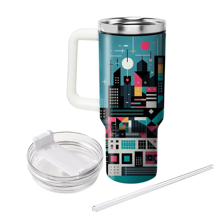 Geometric City Skyline  Unique Tumblers