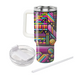 Funky 80s Stripes Personalized Tumblers