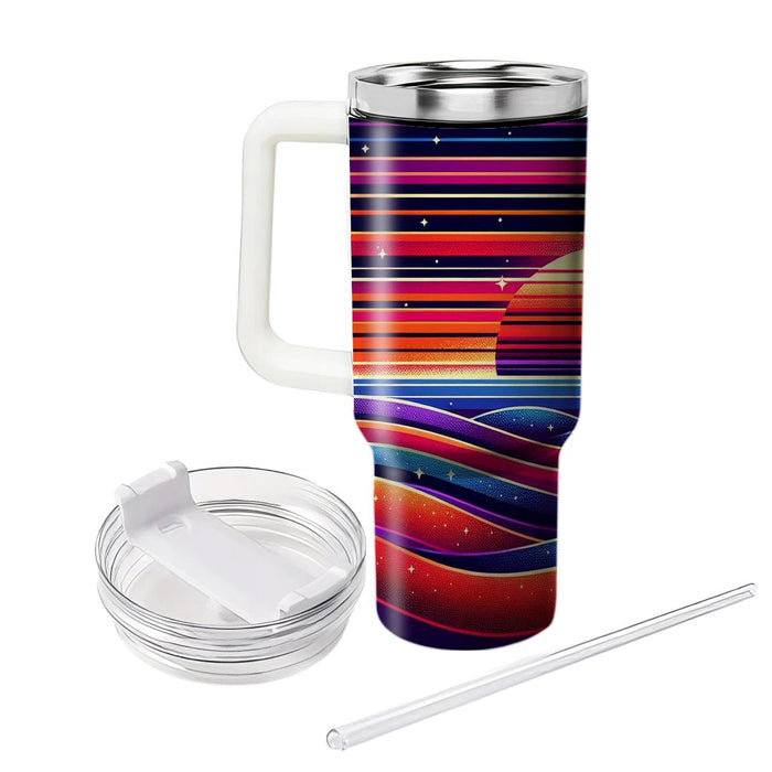 Sunset Disco Stripes  Unique Tumblers