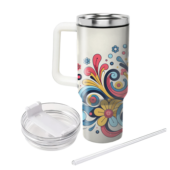 Whimsical Floral Whirlwind  Travel Tumblers