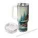 Winter Cozy Cabin Tumblers With Lids