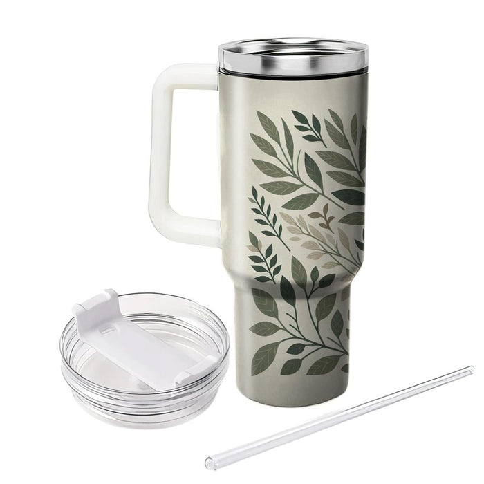 Stylized Leafy Branch  Travel Tumblers