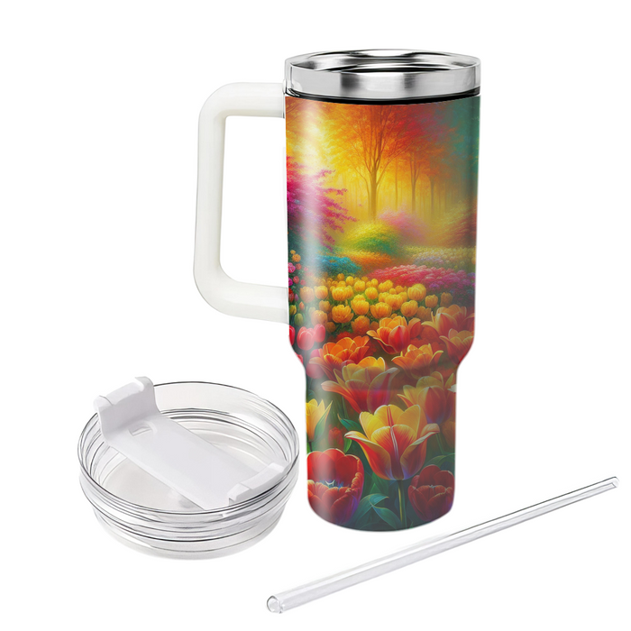 Vibrant Tulip Fields  Custom Tumblers