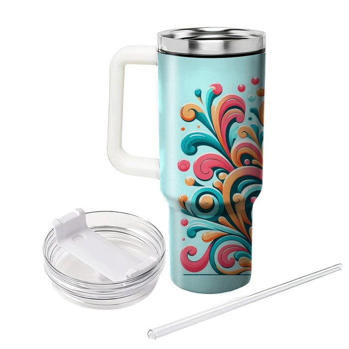 Groovy Floral Swirl  Tumbler Cups