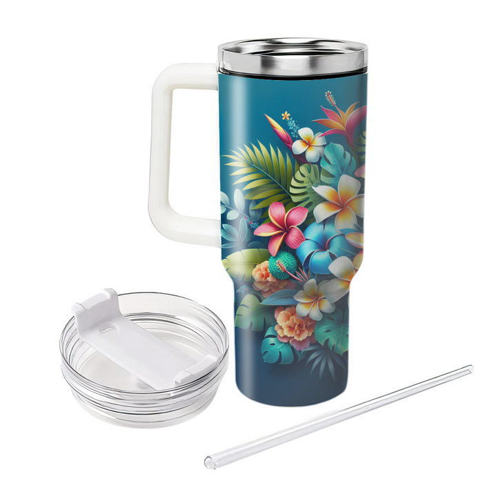 Tropical Oasis Floral  Custom Tumblers