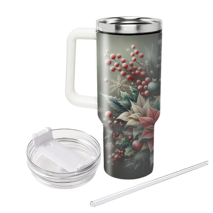 Winter Frosty Floral  Travel Tumblers