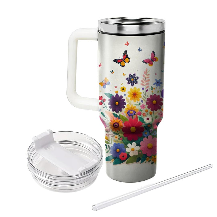 Whimsical Butterfly Floral  Insulated Tumblers