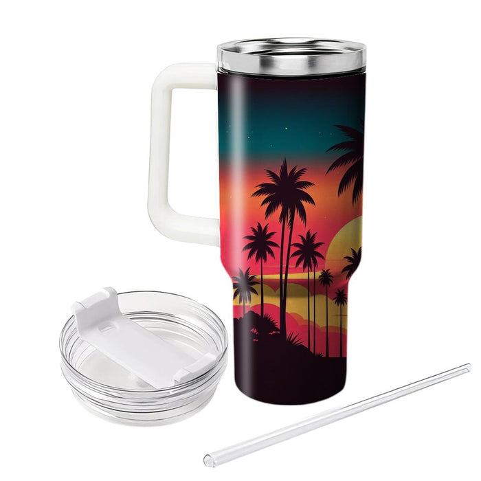 Vibrant Palm Tree Paradise  Tumbler Cups