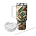 Geometric Diamond Quilt  Tumblers With Lids