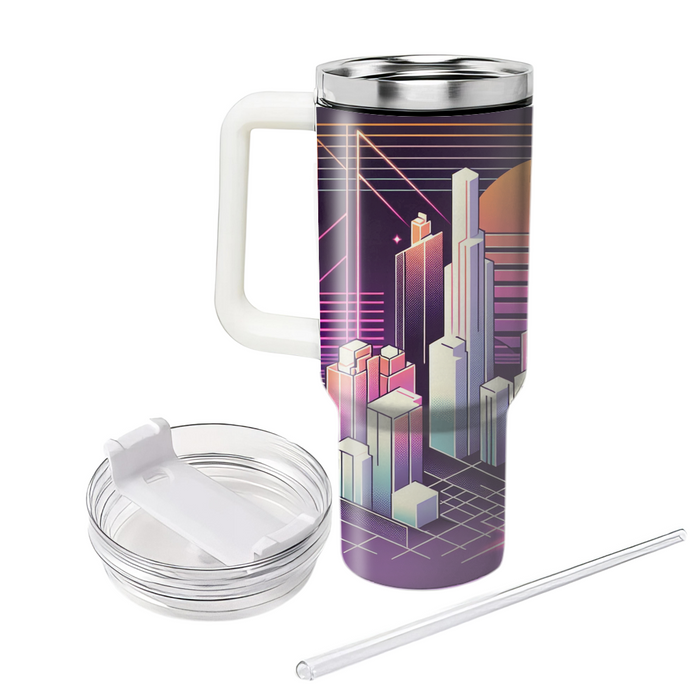 Synthwave Skyline  Tumblers With Lids