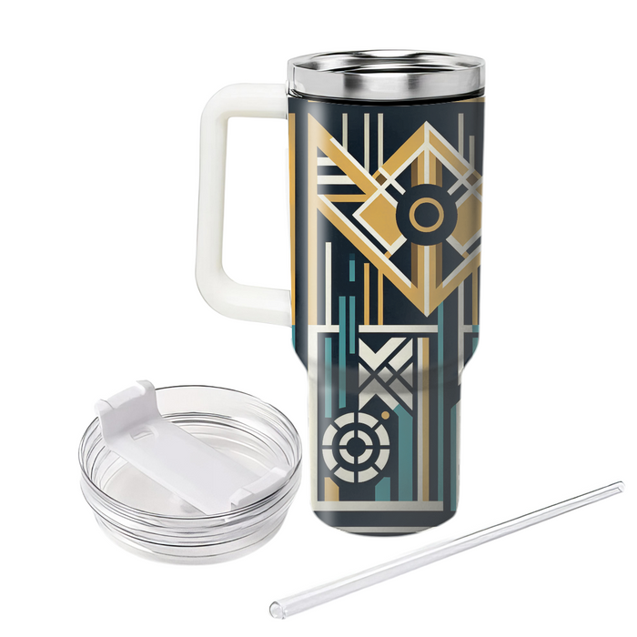 Bold Art Deco  Tumblers With Lids