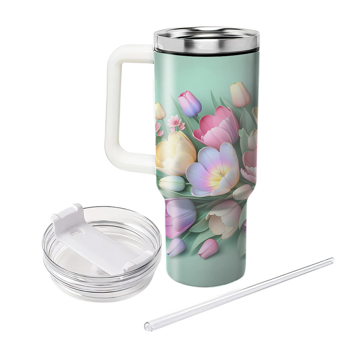 Spring Tulip Bouquet  Custom Tumblers