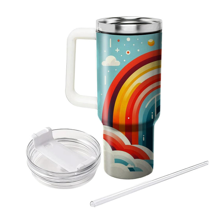 Vibrant Retro Rainbows  Tumbler Cups