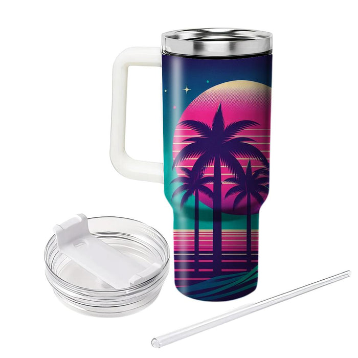 Retro Palm Tree Paradise  Decorative Tumblers