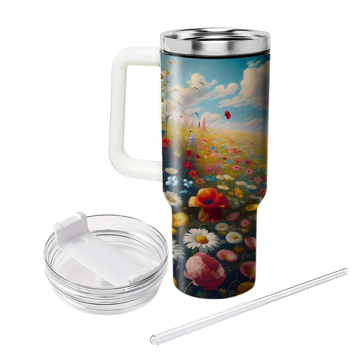 Springtime Meadow Blossoms Tumblers With Lids