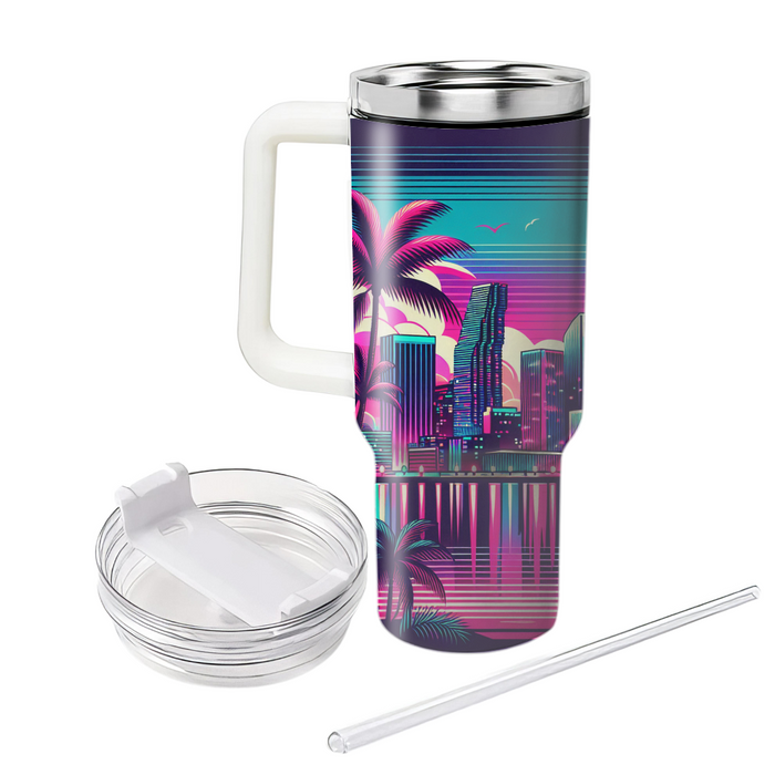 Vibrant Miami Nights  Personalized Tumblers