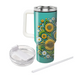 Sunny Sunflower Swirl Travel Tumblers