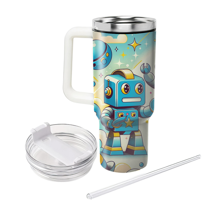 Retro Robot Rumble Custom Tumblers