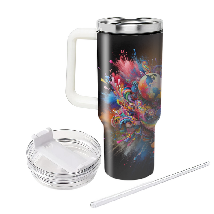 Joyful Vibrance - A Festival Of Colors  Personalized Tumblers