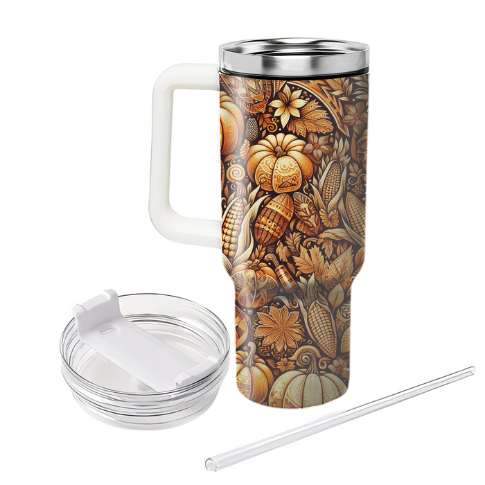 Bountiful Gratitude - Thanksgiving Feast  Custom Tumblers