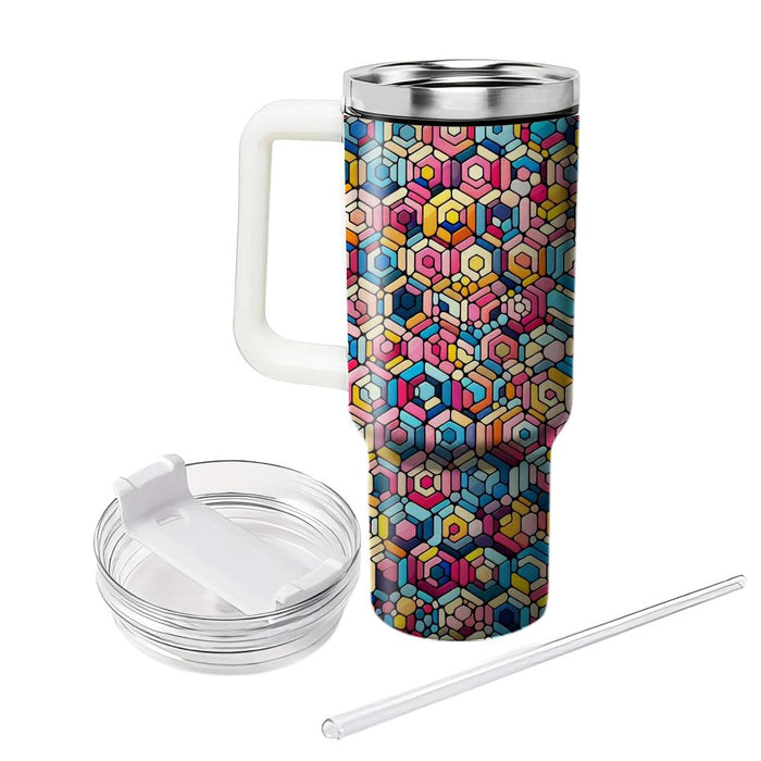 Artistic Hexagonal Mosaic  Custom Tumblers