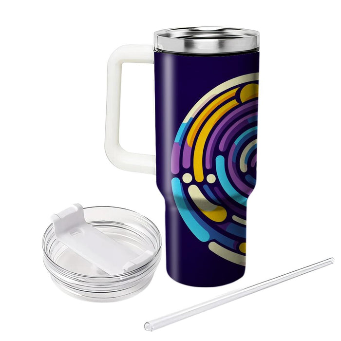 Abstract Circle Spiral  Tumblers With Lids