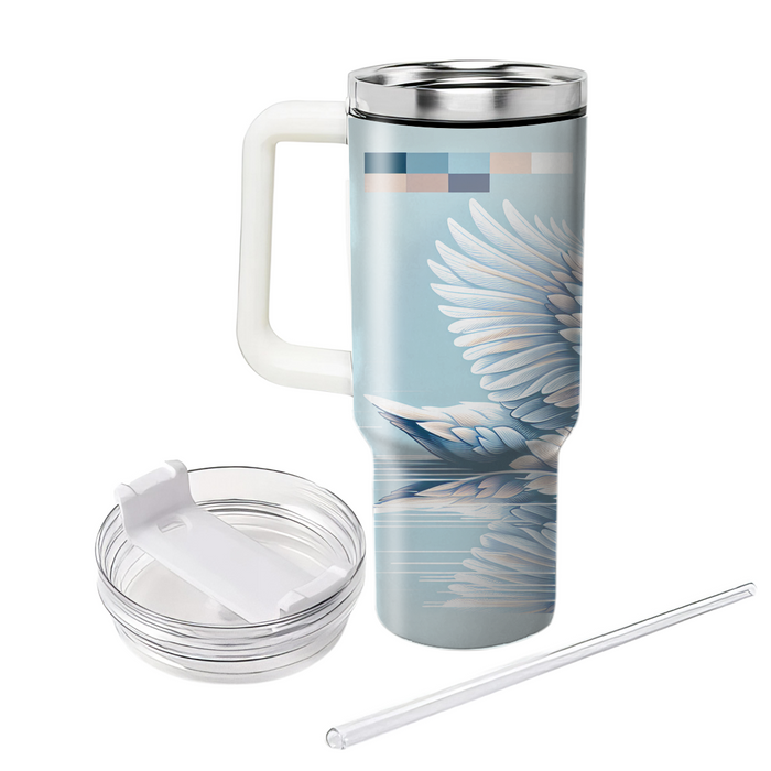 Gleaming Swan Elegance  Decorative Tumblers